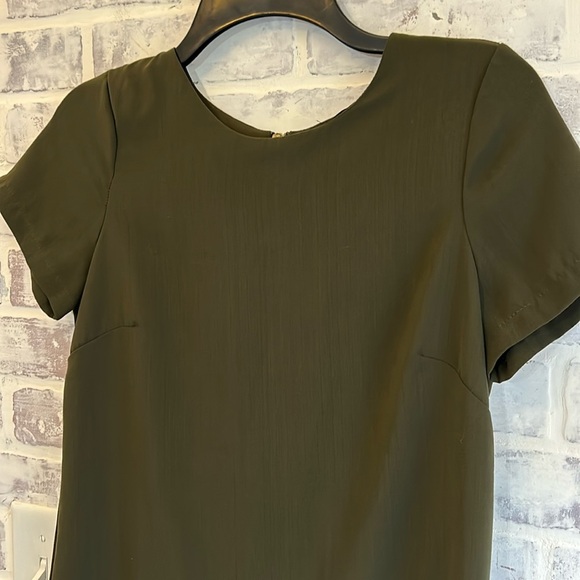 Lulu’s Women’s Shift Dress Olive Green Back Zip Short Sleeve Oversized XS - Picture 3 of 7